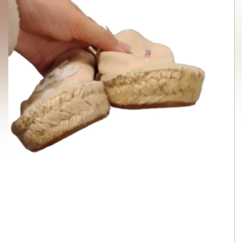 Anthropologie Soludos La Vie en Rose Canvas Espadrilles Sz 7.5